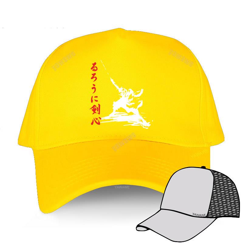 Moto Cap Zwart Casual Jongens Gedrukt Baseball Cap Rurouni Kenshin Samurai X - Anime Man Vrouwen Zomerhoed outdoor Snapback caps sport motorkap Adjustable
