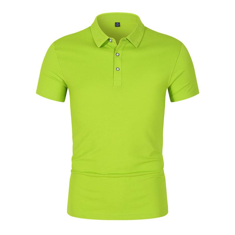 HerSight Effen kleur revers T-shirt poloshirt met korte mouwen Bedrijfscultuur Reclameoverhemden Werkkleding XXXXL lichtgroene kleur