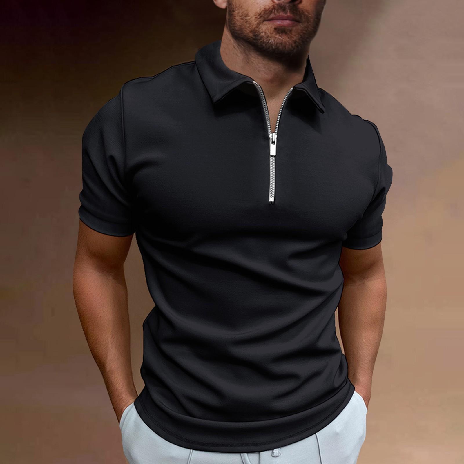 Tabajw Zomer Heren Sport Korte Mouw Golf Jeugd Heren Rits Casual Top M