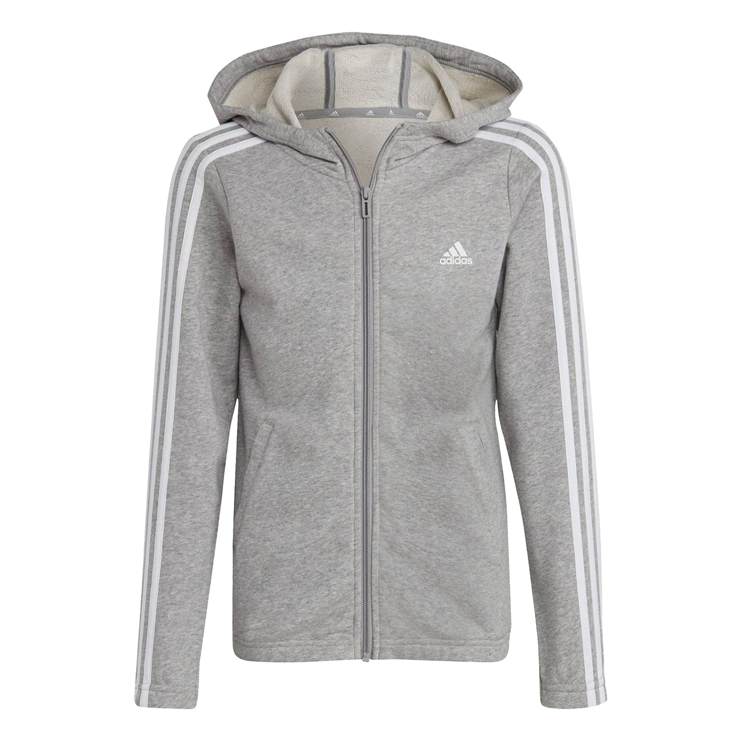 Adidas Kinder/kids essentials gestreepte hoodie met volledige rits