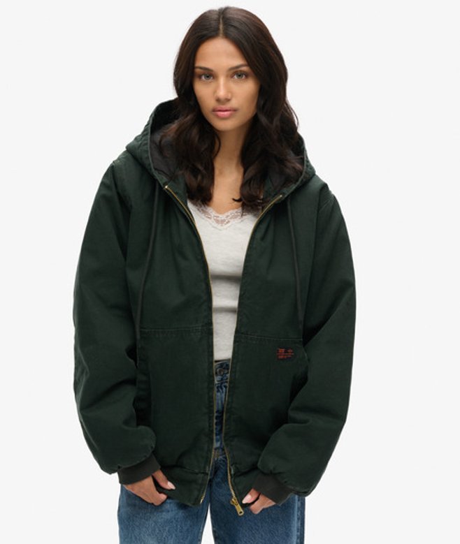 Superdry Oversized Surplus Bomberjack met Capuchon Groen