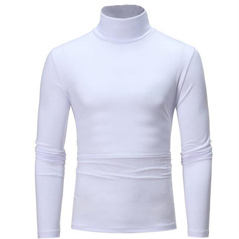 Single 2 Slanke gebreide coltrui voor heren, mode-T-shirt met lange mouwen, basisshirt L