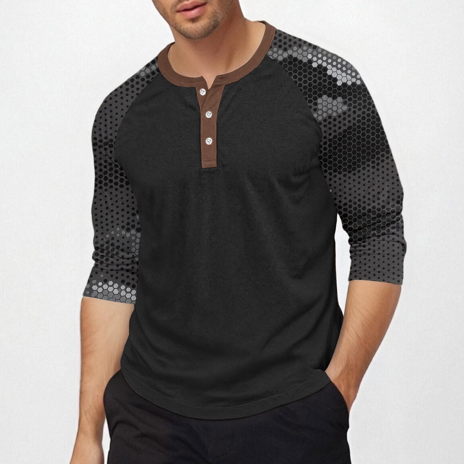 Chicago Rose Men's top with three-quarter sleeves and camouflage print XXL