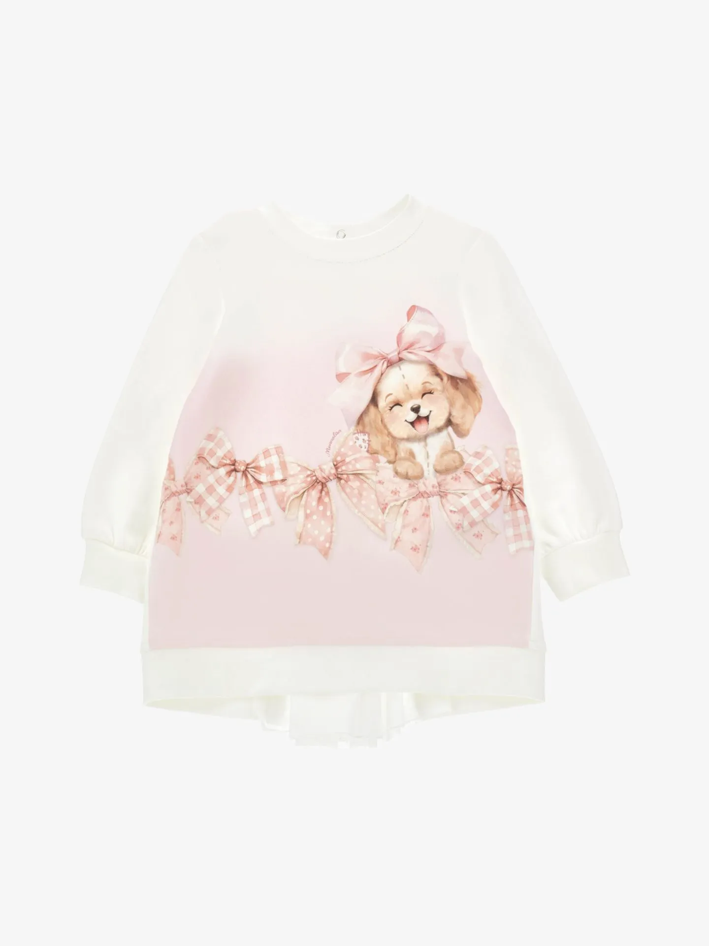 Monnalisa Meisjes baby jurk sweatdress puppy panna fairytale