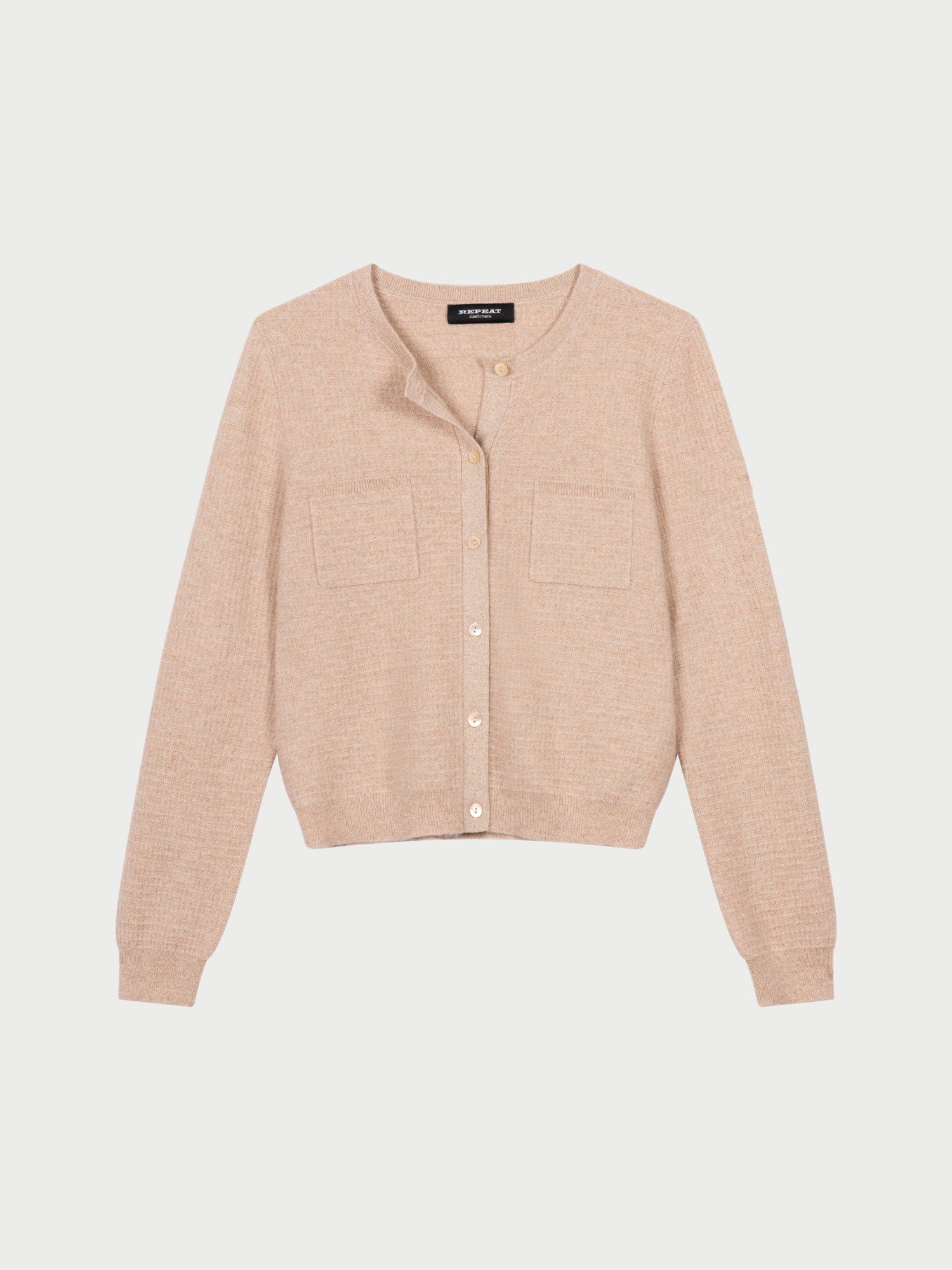 REPEAT cashmere Getextureerd cashmere vest met borstzakken en lurex