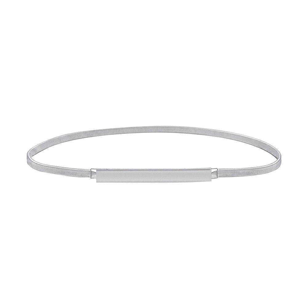 Liuiaoyua78 Dames Stretch Dunne Skinny Tailleband Dames Jurk Cummerbands Buik Tailleband Metalen Elastische Riem zilver