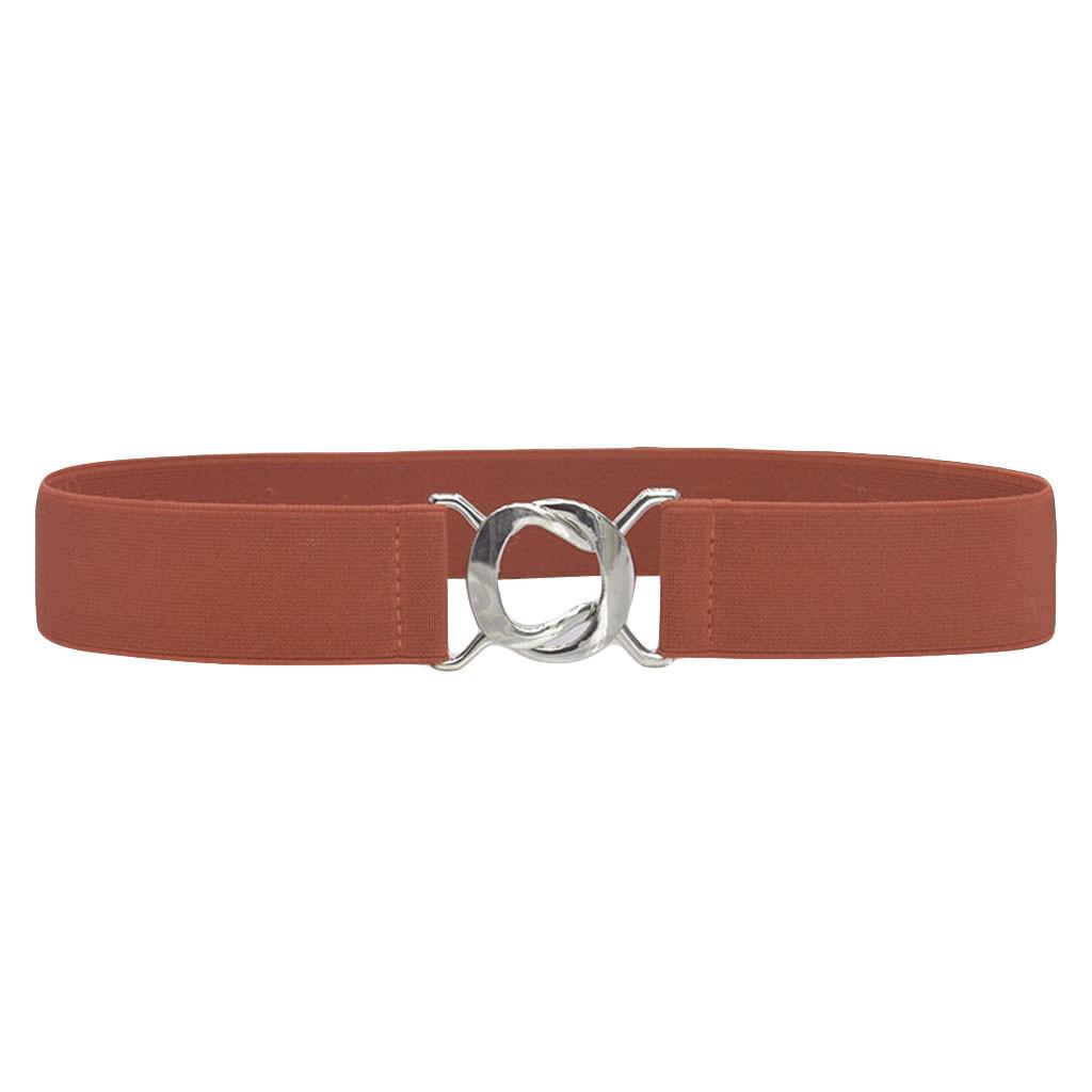 Long nose Mode Dames Dames Retro Lederen Tailleriem Lichaamsriem Brede elastische riem 68X1X4 bruin