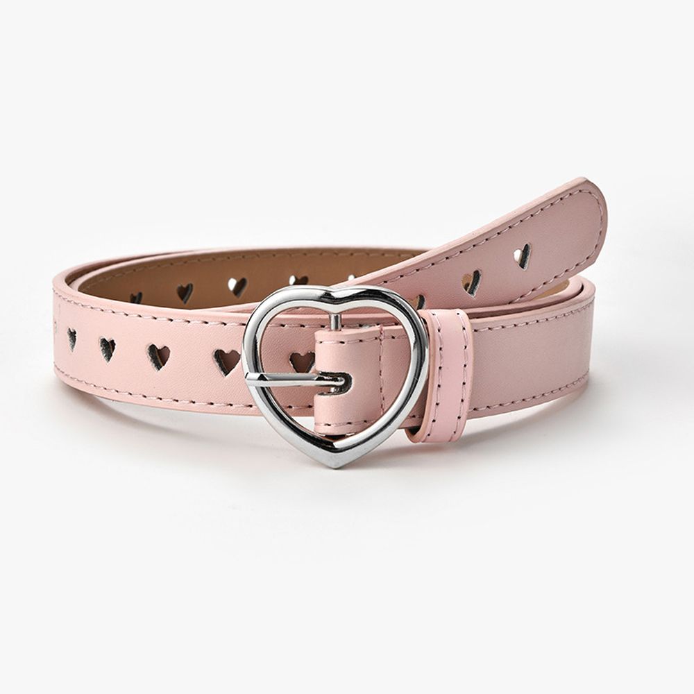Kenuoyun New Simple Children Female Unisex Vintage Heart Waistband Leather belt Width Belt accessories