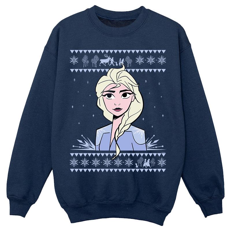 Disney Girls Frozen 2 Elsa kersttrui 5-6 Years marineblauwe kleur