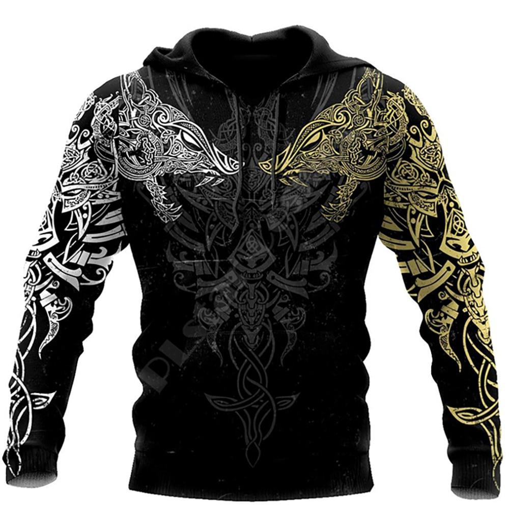 ETST WENDY 005 Zwart-wit Tattoo Draak 3D Gedrukt Heren Hoodies Sweatshirts Unisex Streetwear Trui Casual Losse Jas Trainingspakken 4XL 5XL