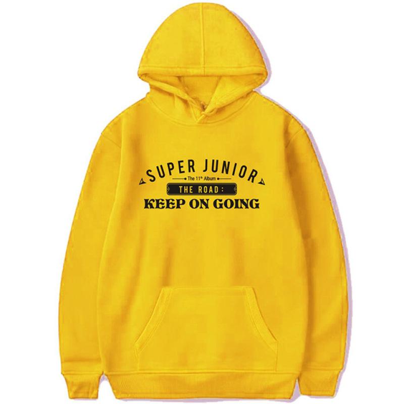 New Movement Koreaanse Kpop K-pop SUPER JUNIOR Hoodie De Weg Blijf Gaan Dezelfde Paragraaf Hoodie Sweatshirts Truien Streetwear Hoody Tops L