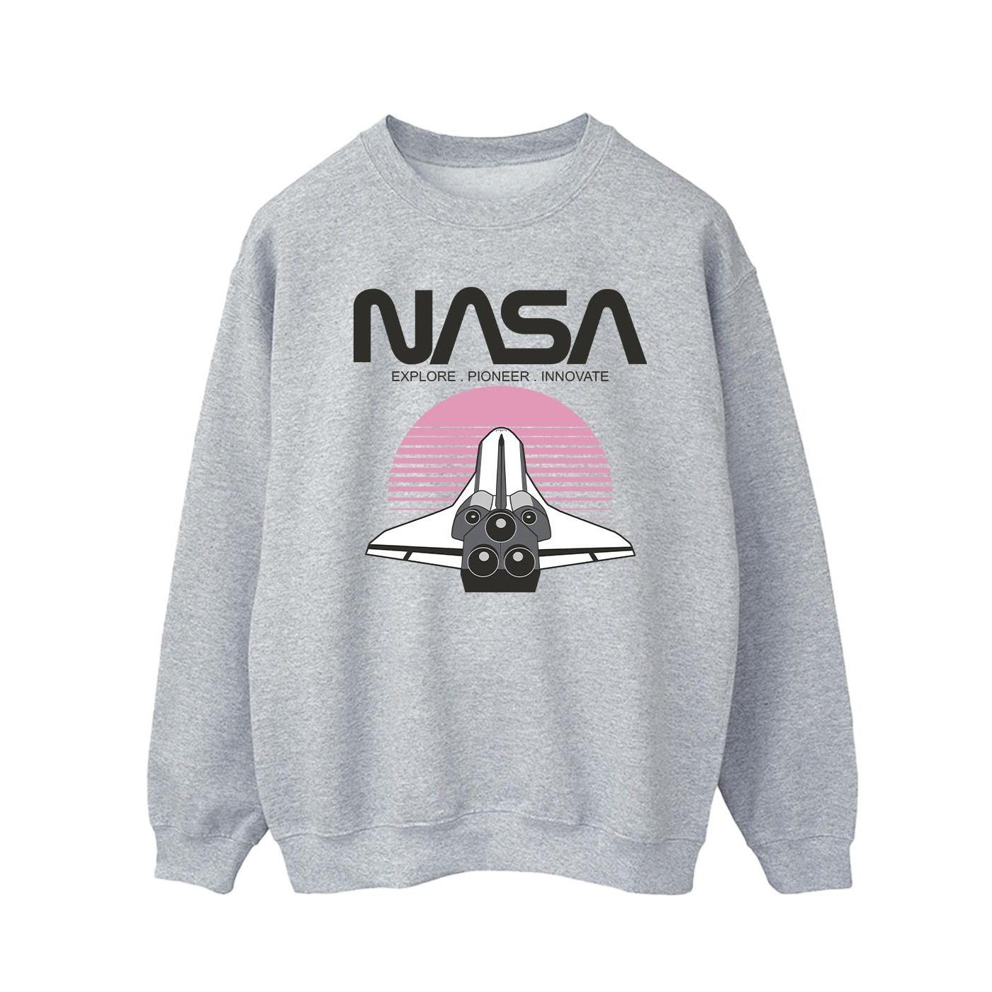 NASA Heren Space Shuttle Zonsondergang Sweatshirt XL grijs