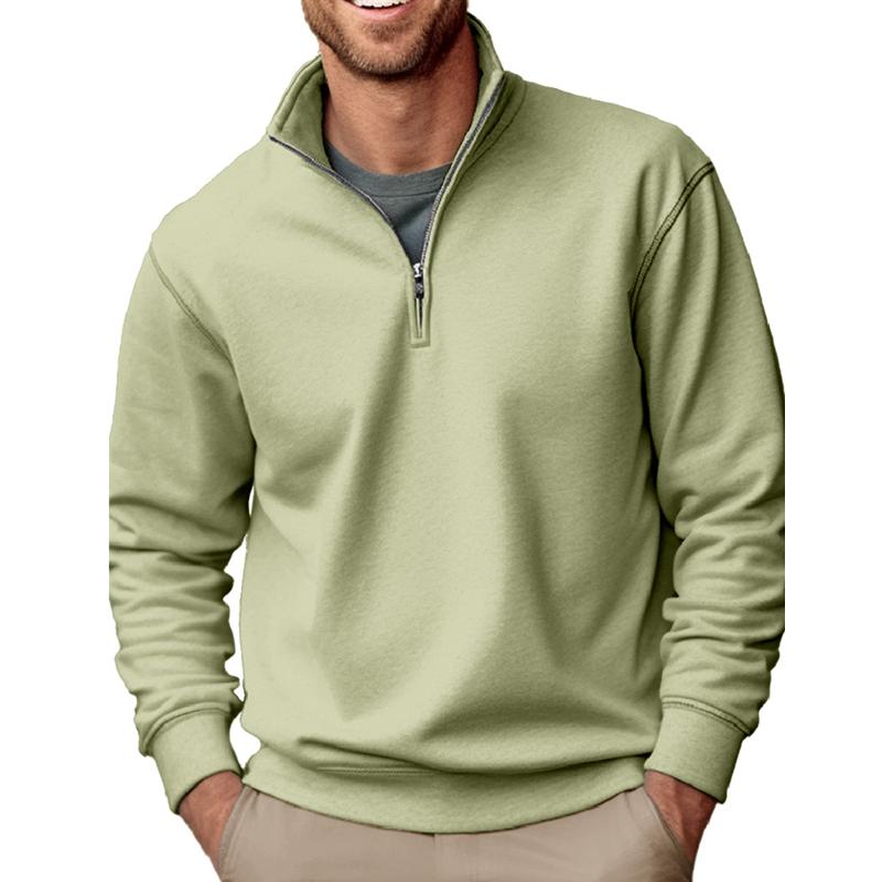 TOP COOL FASHION Kwart-Zip Pullover Tops Heren Turtleneck Fleece Sweatshirts Casual Warme Trui Atletisch Hardlopen Sport Hoodie Shirts 5XL lichtgroene kleur