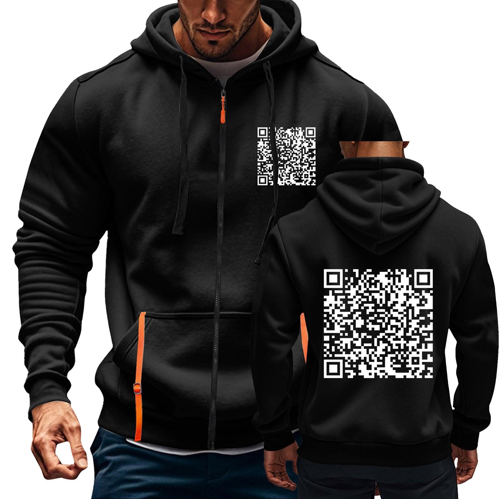 Long nose Heren Sport Casual Hoodie Hoodie Cardigan Rits Multi-pocket Hoodie Jas S zwart