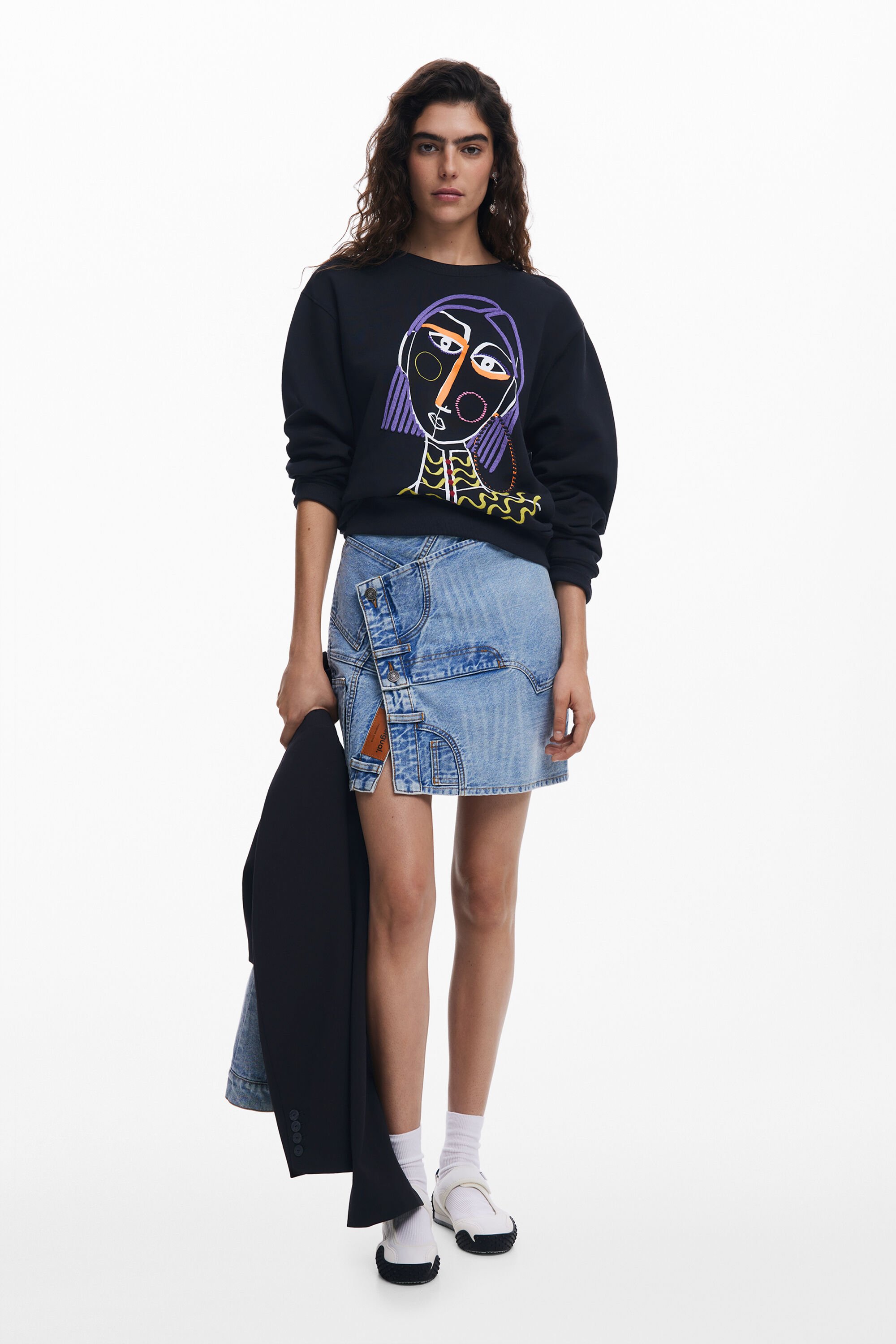 Desigual Collage minirok - BLUE