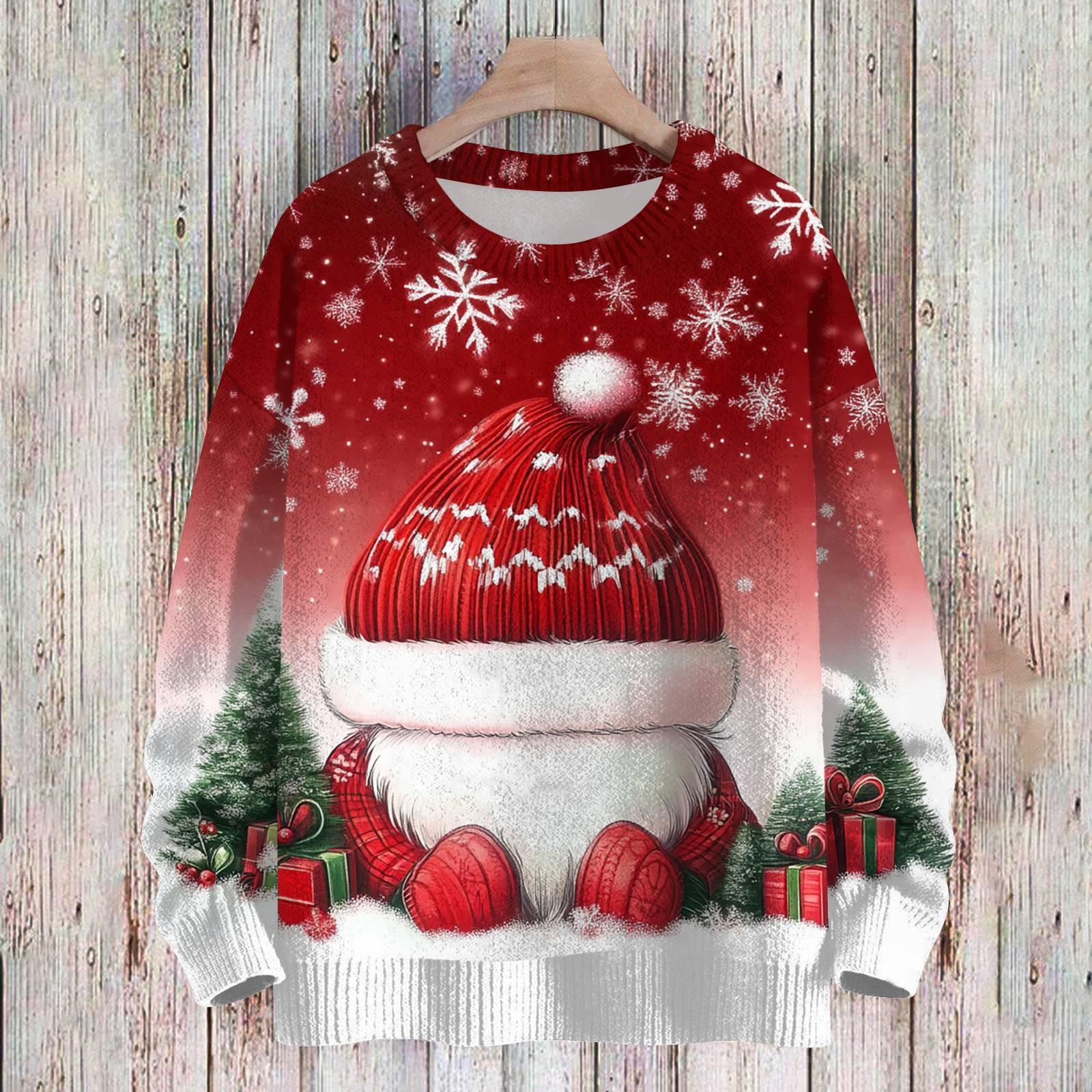 Chicago Rose Kersttrui voor kinderen Jongens en meisjes Gebreide trui Schattig shirt Herfst ronde hals Pullover Tops 130 rood