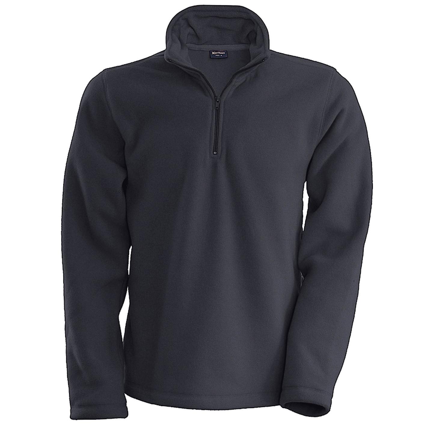 Kariban Heren Enzo fleecetop met 1/4 rits grijs
