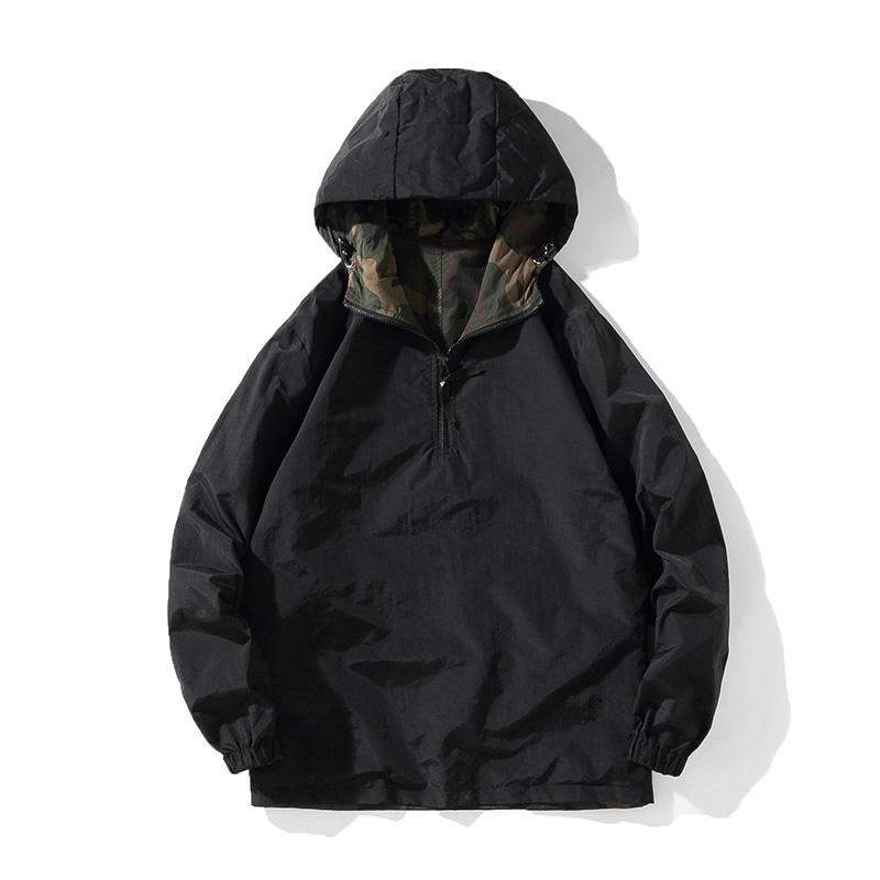 91440607MAC4DCME0U Slijtage aan beide zijden zwarte hoodies streetwear militaire camouflage jas mannen Koreaanse stijl mode sweatshirt harajuku kleding M