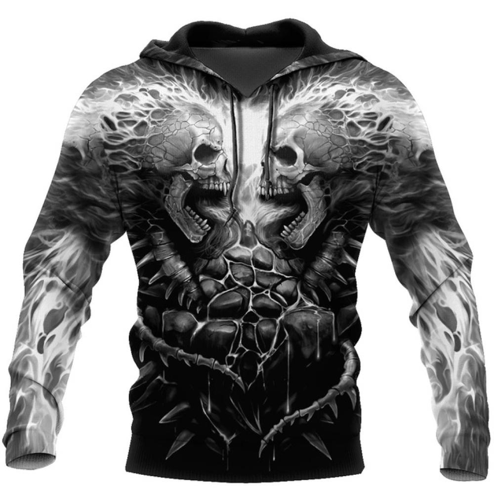 TIP723 Holloween Gothic Skull Print Five Finger Death Punch Hoodies Heren Punk Hip Hop Sweatshirt met capuchon Cool Streetwear Trui Herfst XL