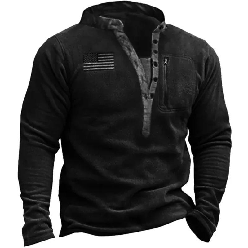 FEGKZLI Fashion Fleece voor heren, warm sweatshirt met V-hals, buitensportjassen, trui, casual herenoutwear S