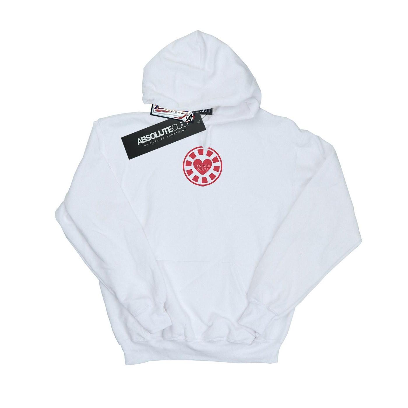 Marvel Heren Avengers Endgame I Love You 3000 Tony Stark Heart Hoodie L wit