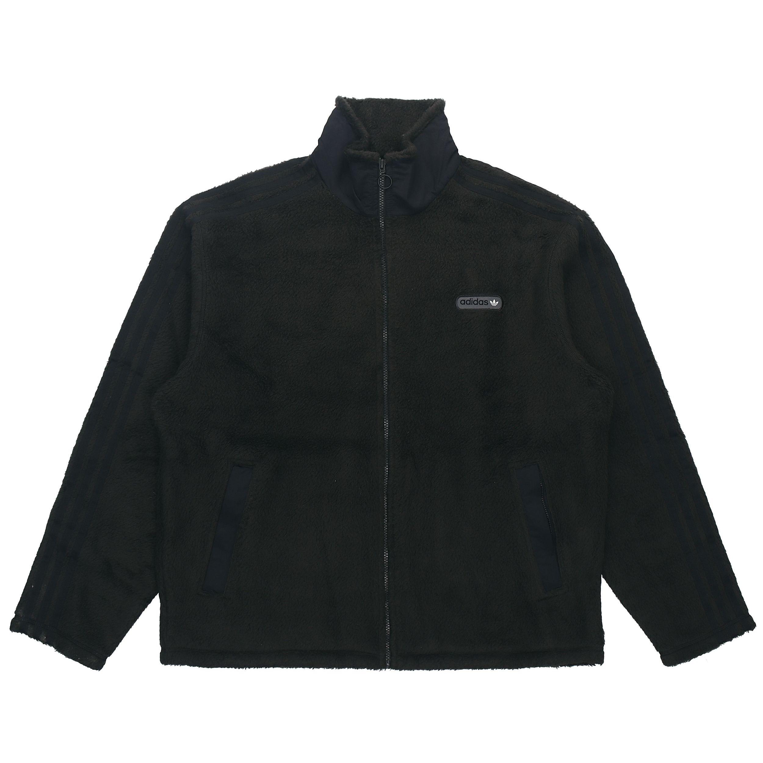 Adidas Originals Trefoil Sherpa Fleece Warm Stand Collar Sportjack Heren Buitenkleding Zwart H31296 XL