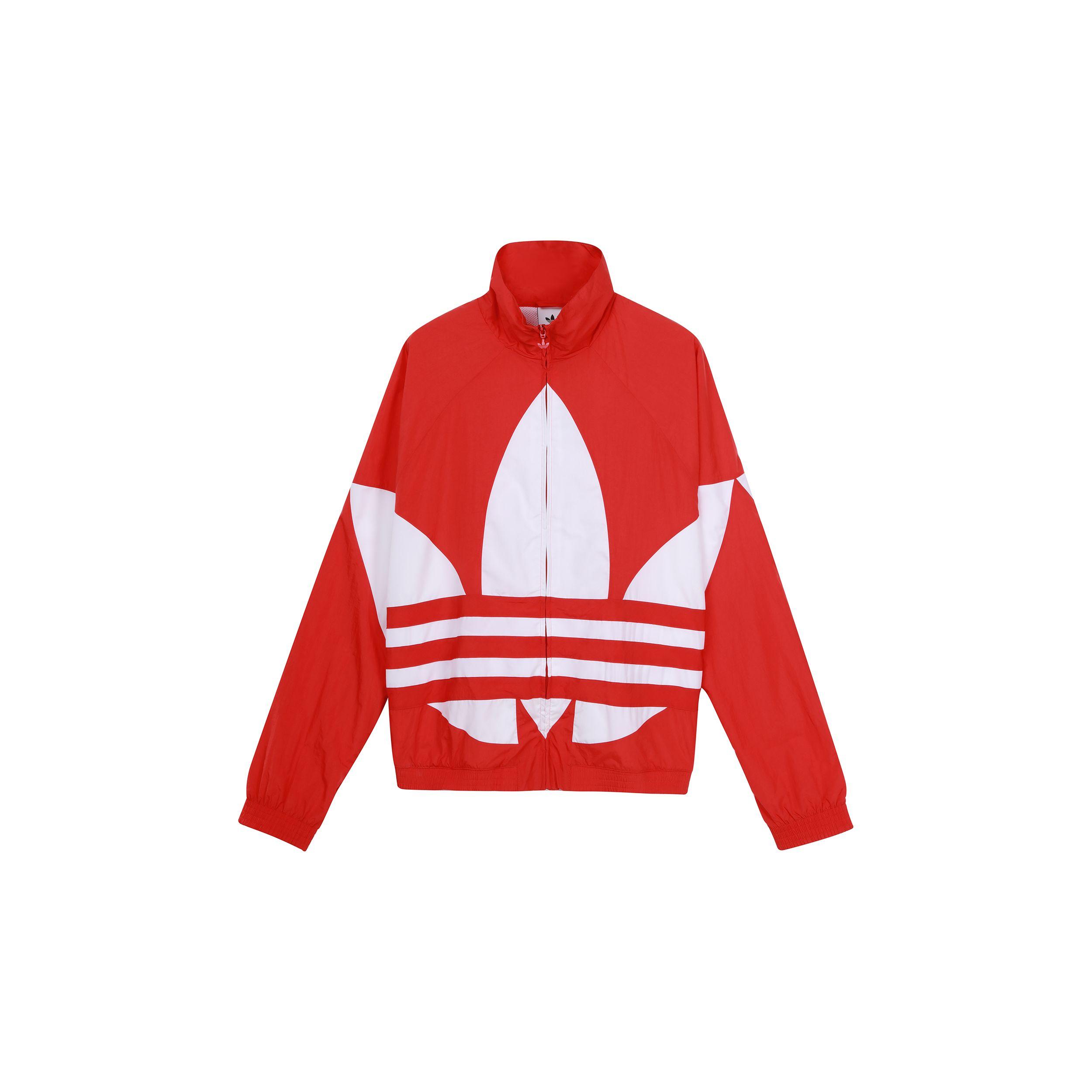 Adidas Originals Bg Trefoil TT Oversized Logo Track Jacket Heren Buitenkleding Rood FM9891 M