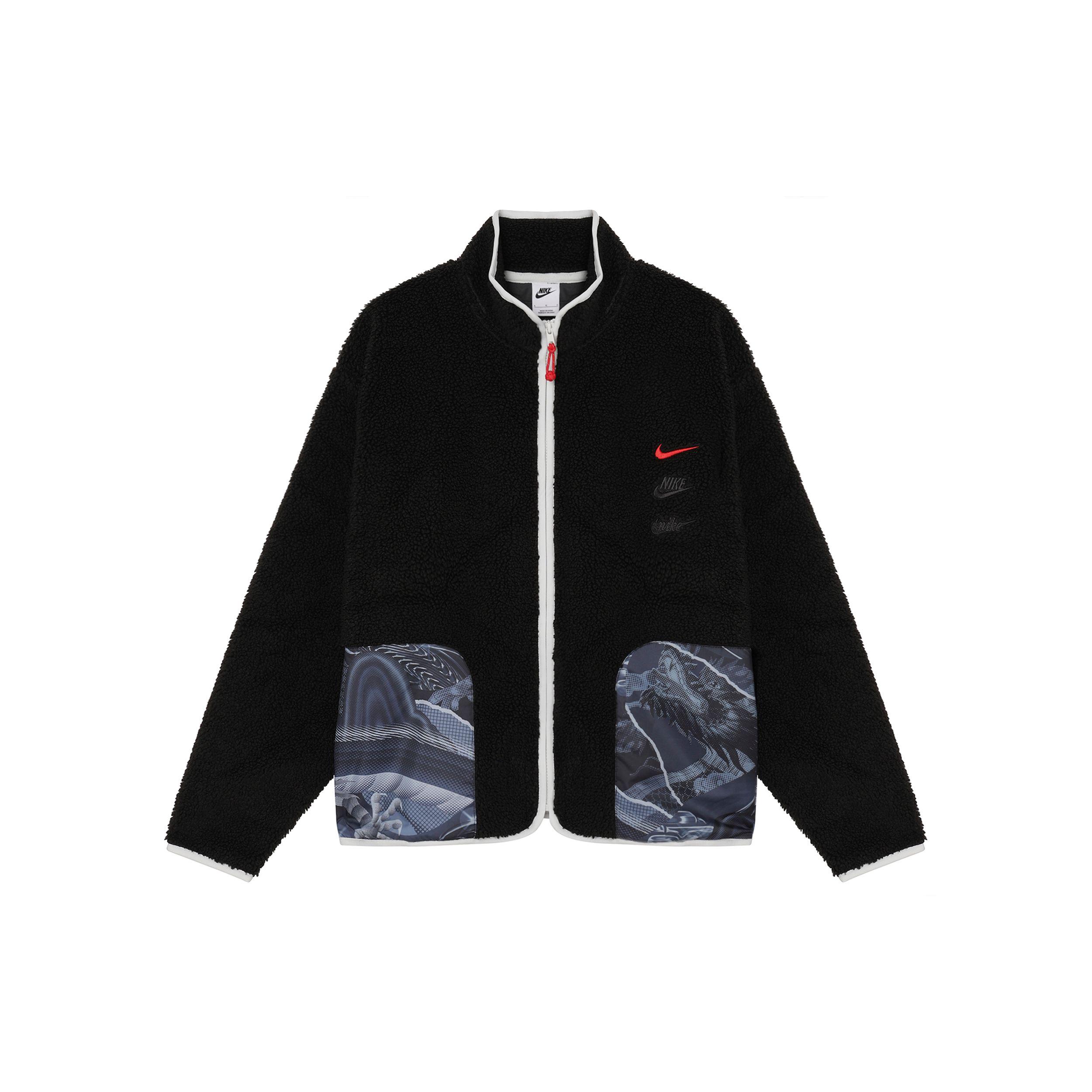 Nike FW23 Dragon Year CNY Series Color Block Pocket Zip Fleecejack Heren Buitenkleding Zwart FZ6194-010 2XL