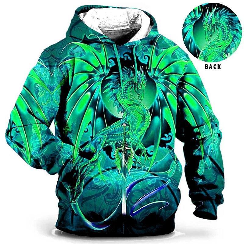 ETST 011 Herenhoodie voor herenkleding 3D-geprinte sweatshirts buitenkleding Draakkleding Mode Dagelijks Herfst Lange mouwen Hoodies voor heren 5XL