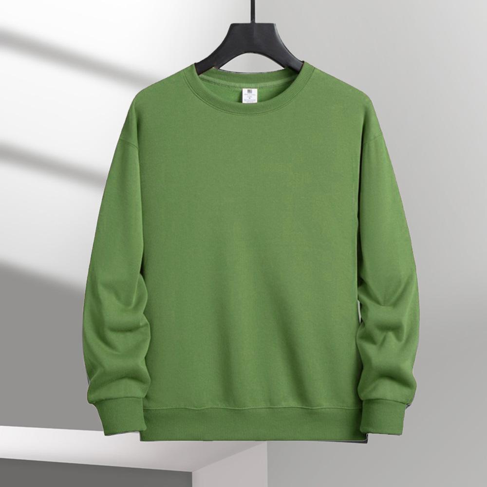 King Billion Men's Casual Solid Color Round Neck Sweatshirts Classic Sweatershirt Pullover Streetwear Long Sleeve Trendy Standard Swatershirt XXXL groen