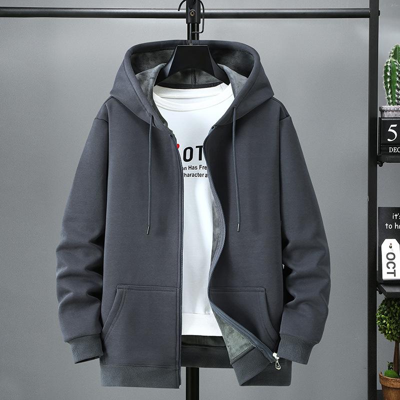 Ki Wi Plus Size 10XL 12XL Hoodie Heren Herfst Winter Fleece Hoodies Effen Kleur Jas Hoodies Grote Maat 12XL Blauw Zwart Rood Grijs S grijs