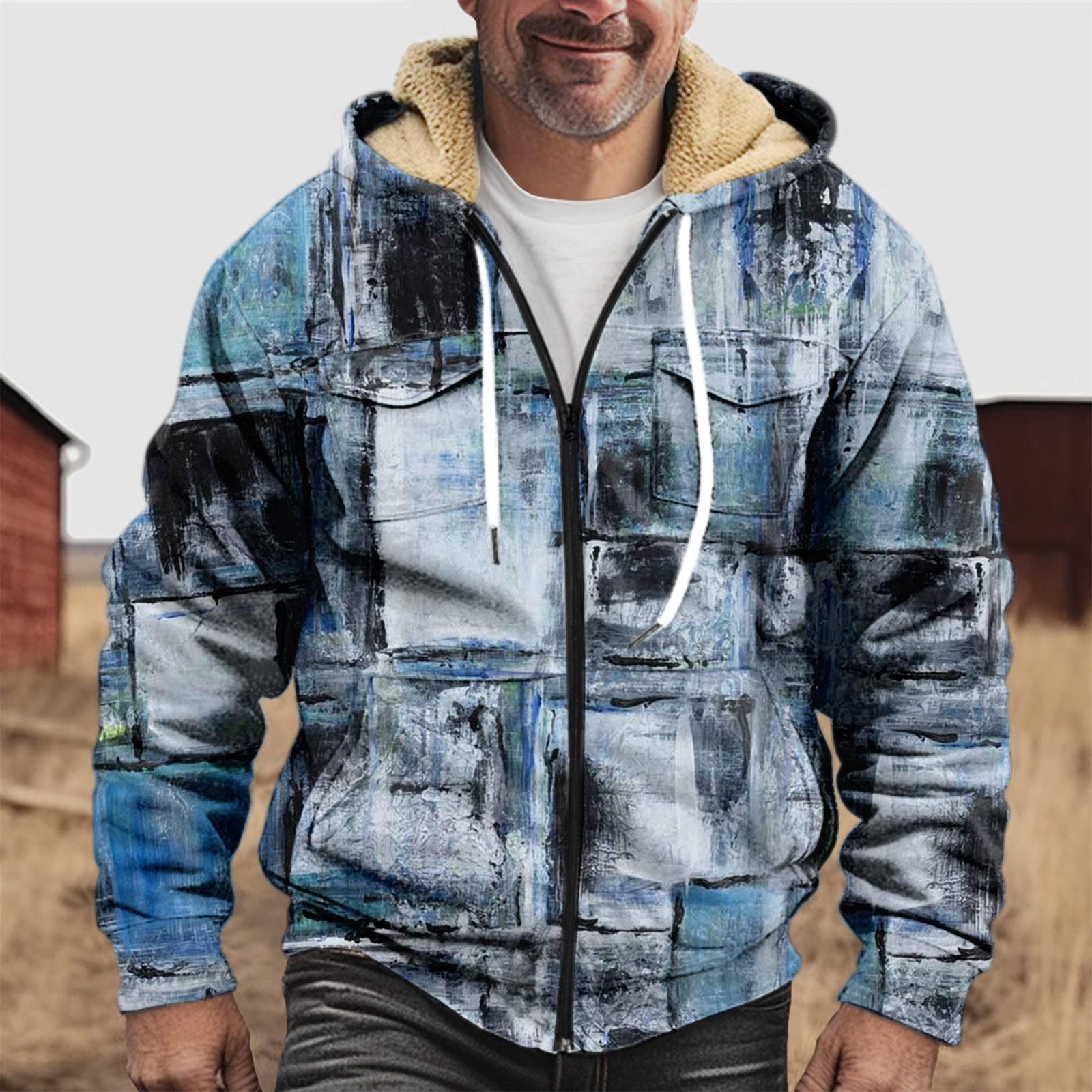 Ren Fashion Heren verdikt dubbelzakjack met knoopsluiting en inzetzak van katoen S blauw
