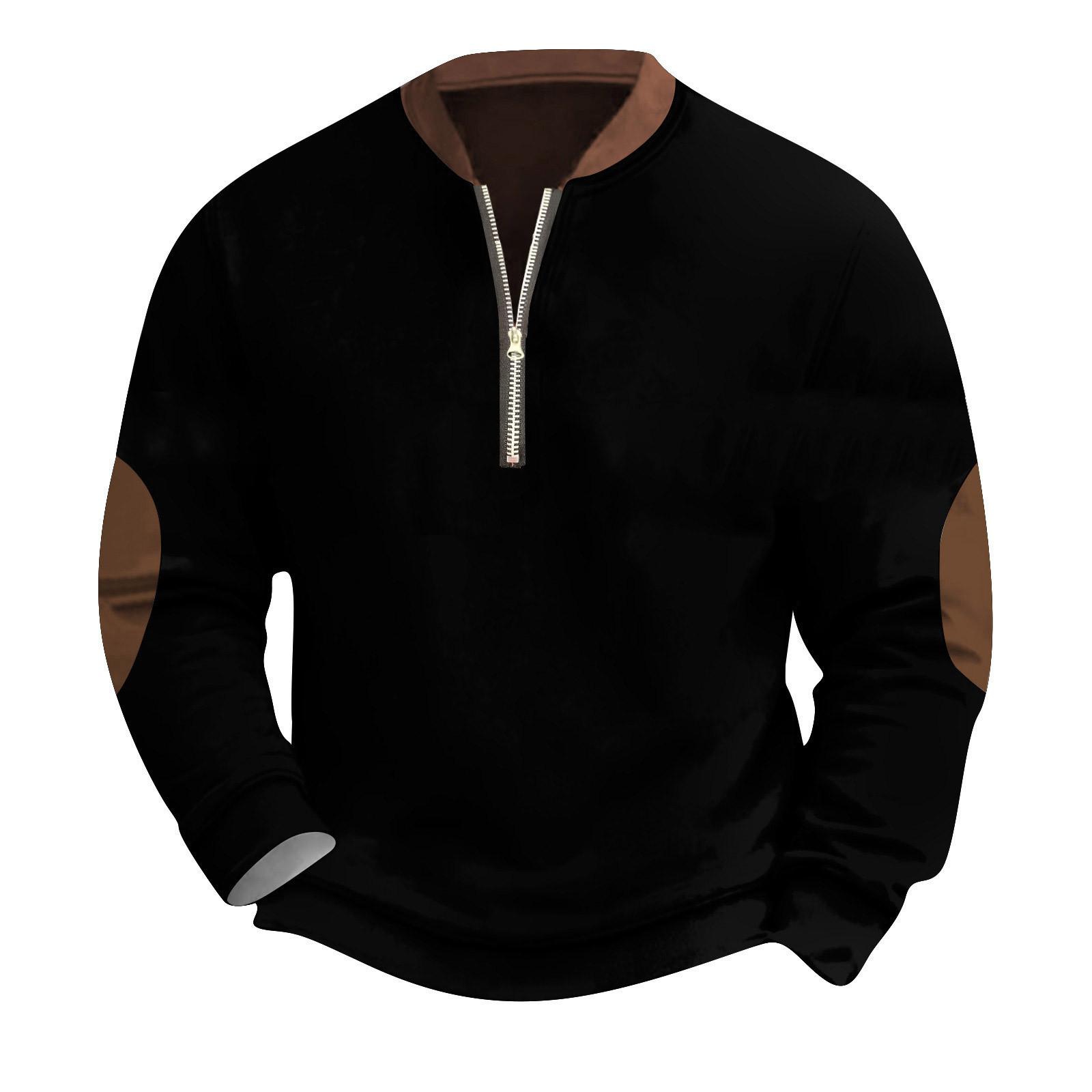 Linglong Heren Retro Casual Gradient Bedrukt Sweatshirt XXXXL zwart
