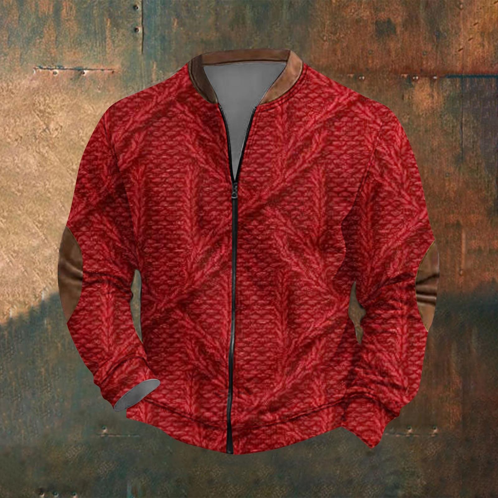 Ren Fashion Heren Retro Casual Gradient Bedrukt Sweatshirt XL rood