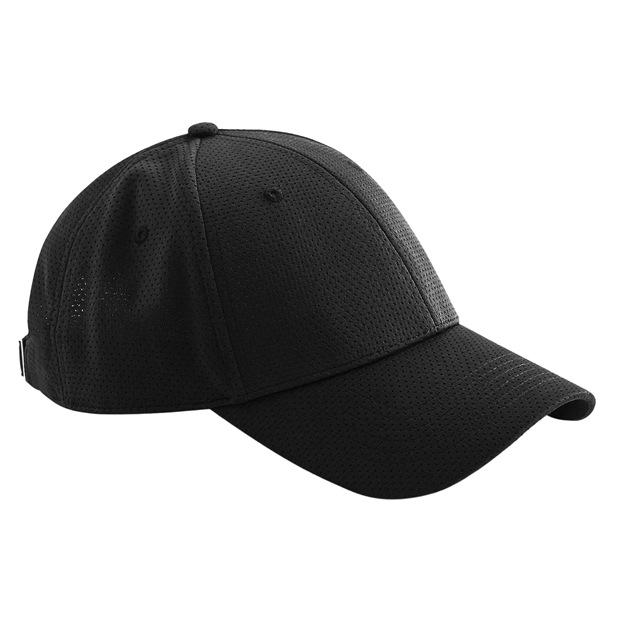 Beechfield Unisex Air-Mesh 6-paneels baseballpet voor volwassenen One Size zwart