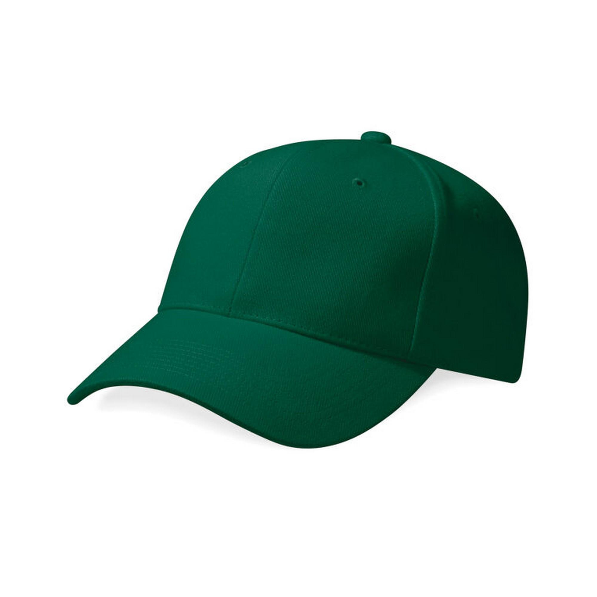 Beechfield unisex volwassen Pro-Style zware geborstelde katoenen baseballpet One Size bosgroene kleur
