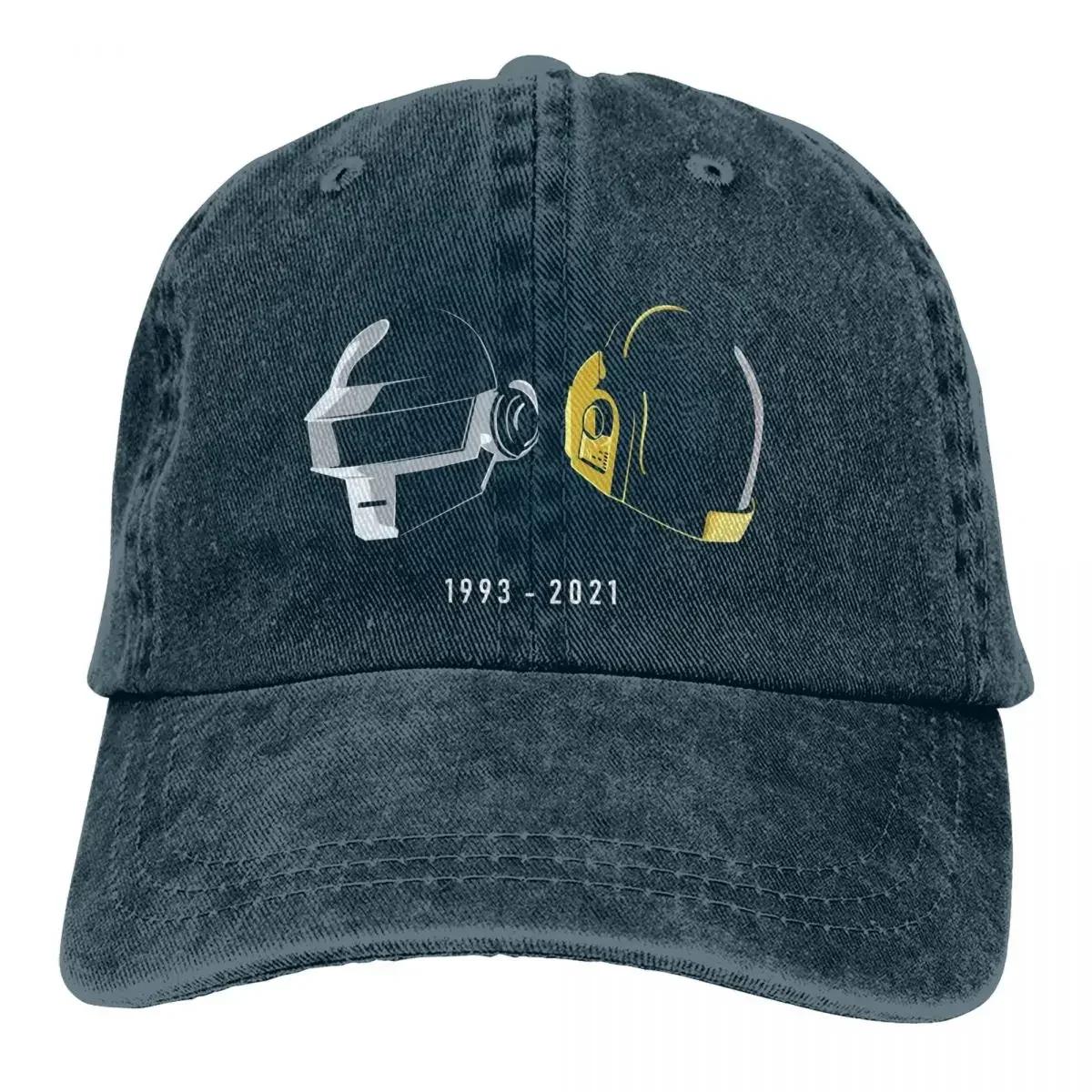 The best product for you Pure Color Dad Hats Daft Punk Electronic Music Band Tribute Helmet Art Essential Women's Hat Sun Visor Baseball Caps Peaked Cap Adjustable marineblauwe kleur