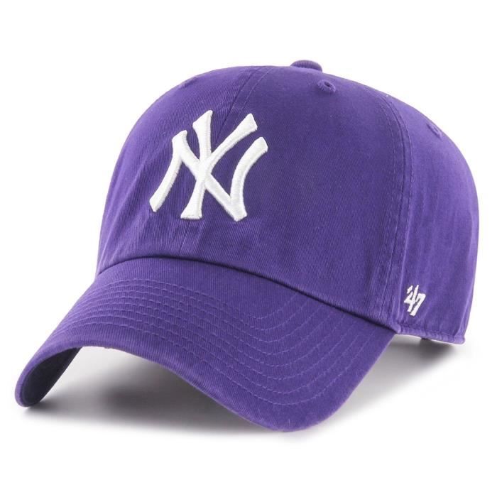 59caps Casquette réglable - 47 Brand - NY Yankees - Violet - 100% coton - Style décontracté