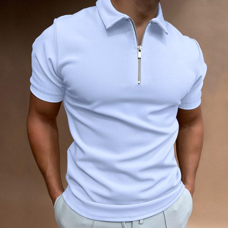 WowClassic Zomer Heren Basic Poloshirt Met Korte Mouwen Heren T-shirt Met Rits Reverskraag Man Europese Maat Top L