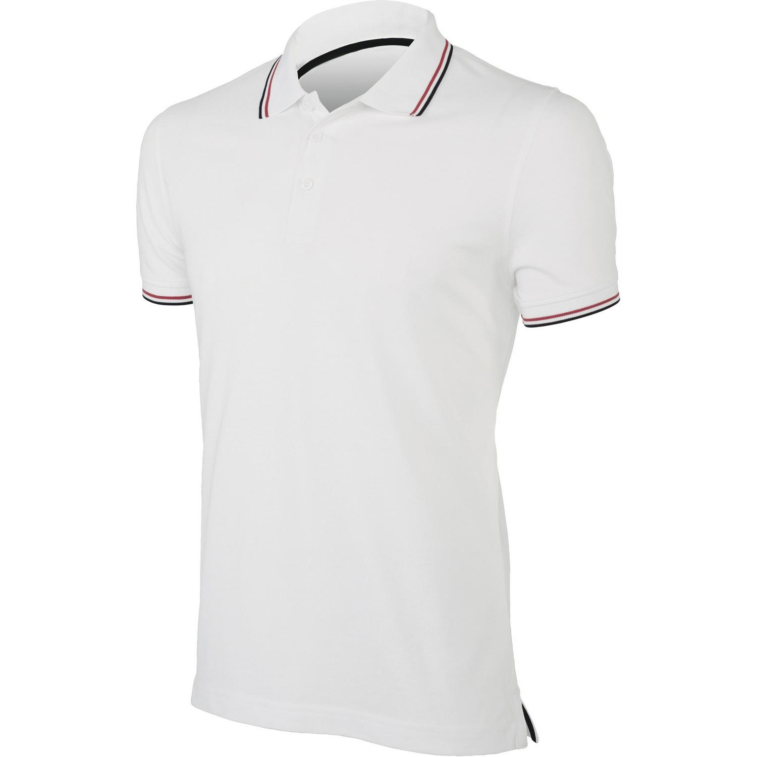 Kariban herenpoloshirt met contrasterende korte mouwen wit