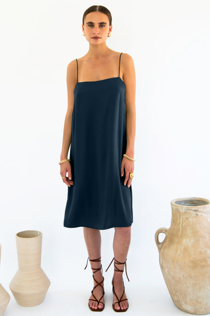 Neu Nomads Damen vegan Slip Dress Julianne Boxy Midnight