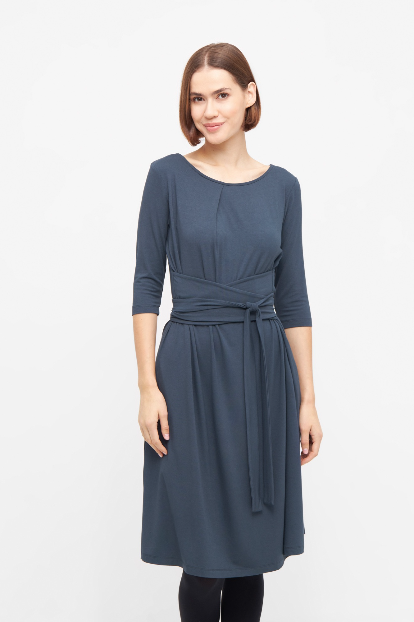 Widda Damen vegan Wickelkleid Kimori Dunkelblau