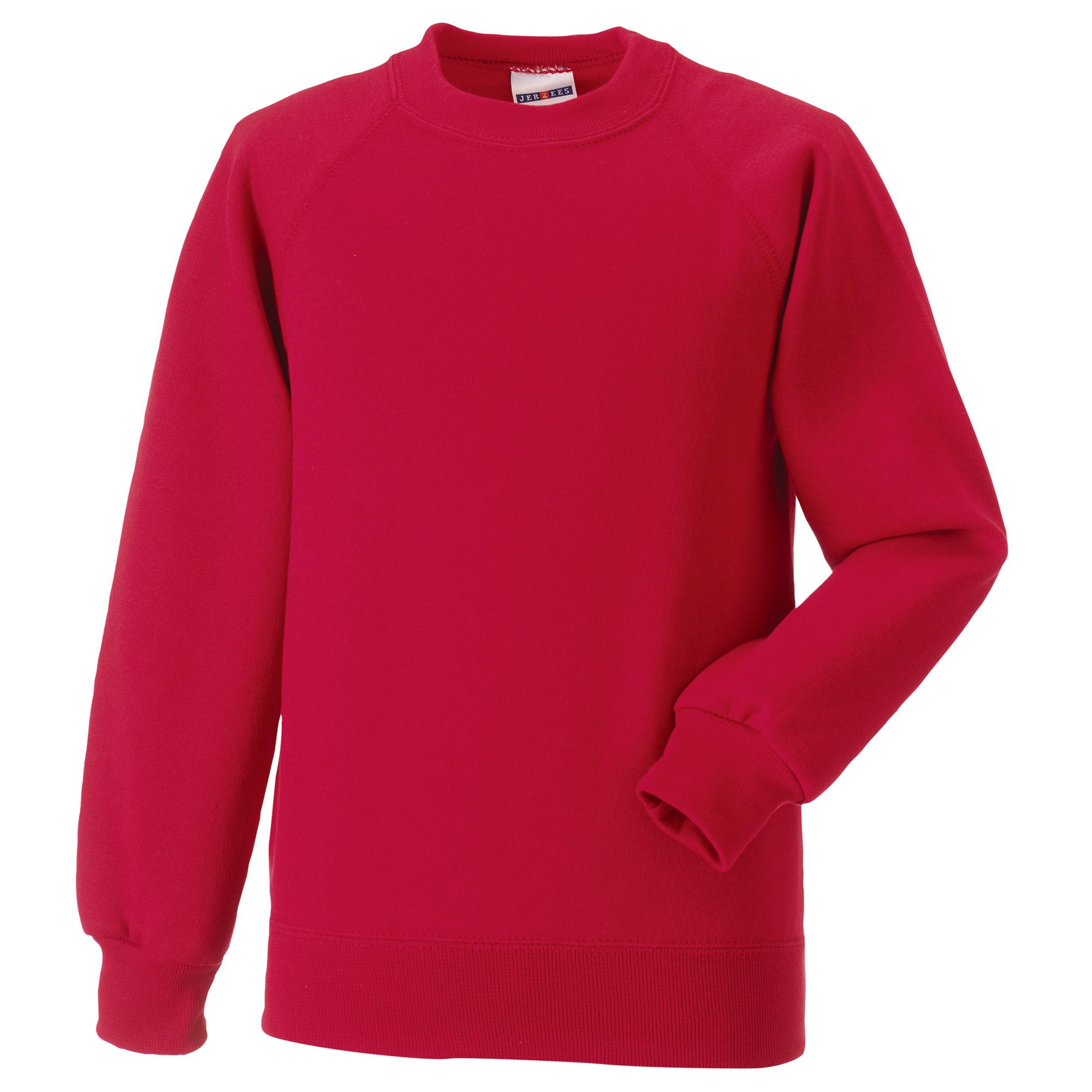 Jerzees Schoolwear Jerzees Schoolgear kindersweatshirt met raglanmouwen 1-2 rood