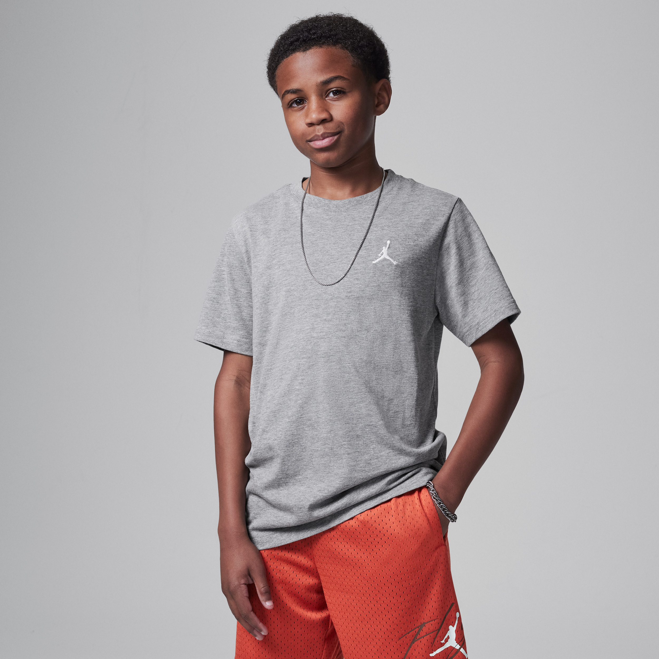 Jordan T-shirt met geborduurd Jumpman Air - Grijs