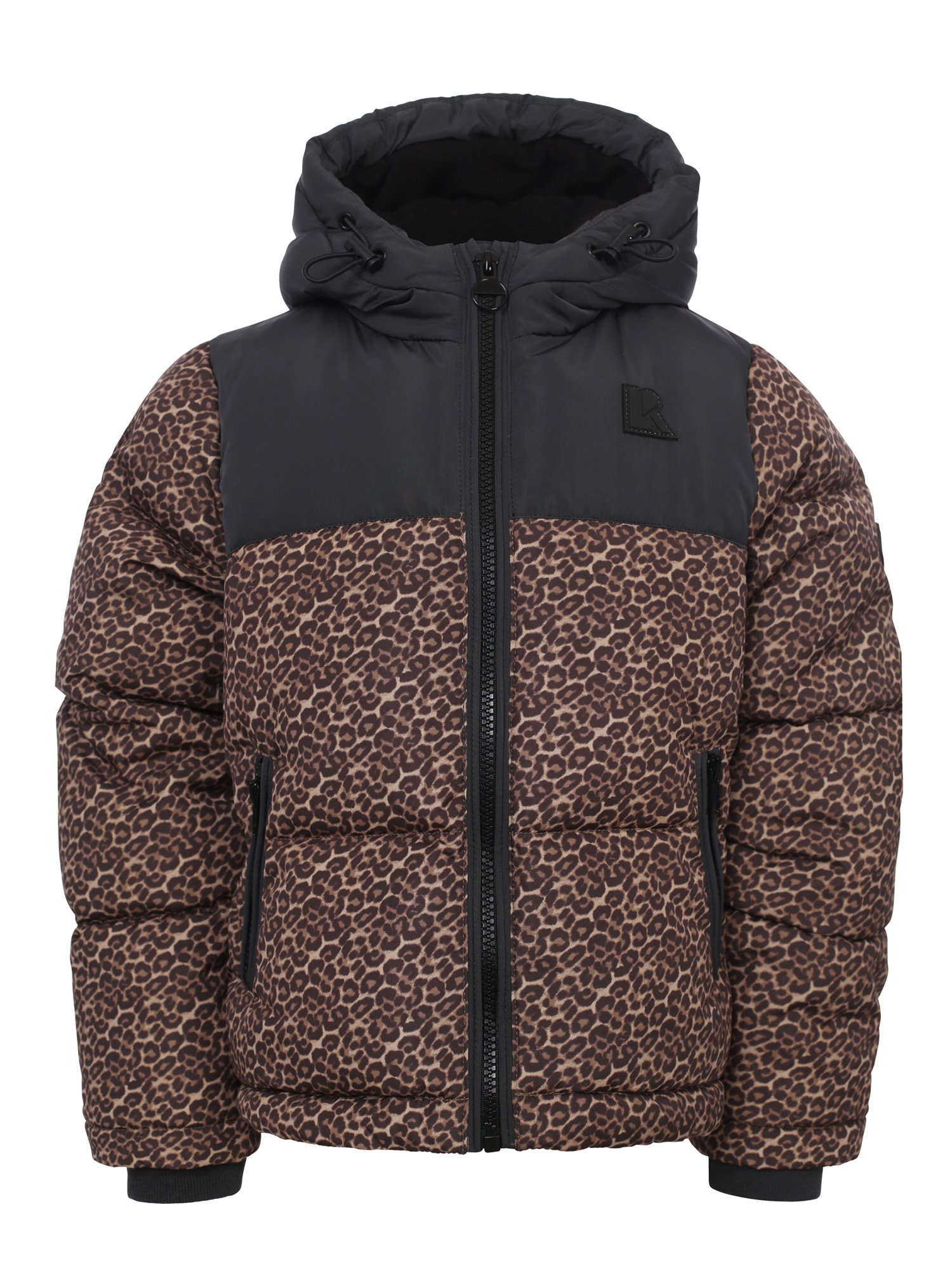 LOOXS 10sixteen winter winterjas meisjes - bruin/zwart - panter