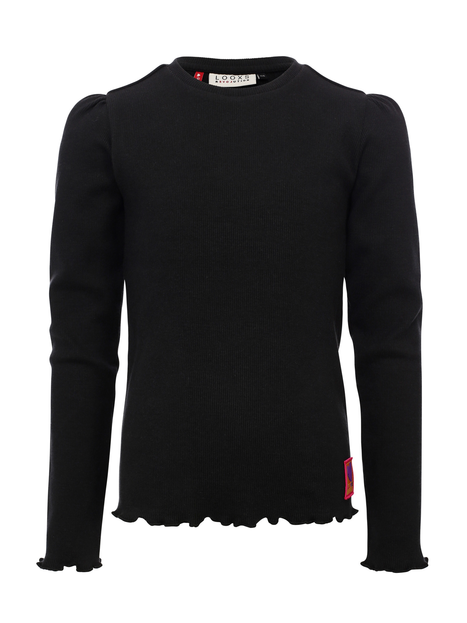LOOXS Little winter rib top meisjes - grijs