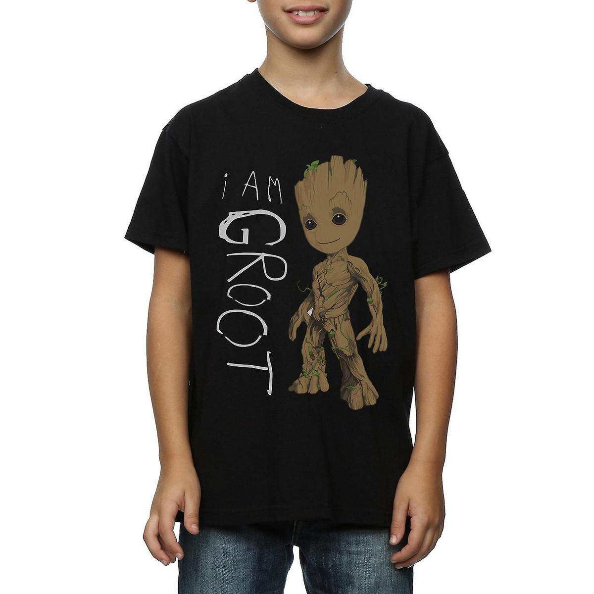 Guardians Of The Galaxy Boys I Am Groot Krabbel katoenen T-shirt 9-11 Years zwart