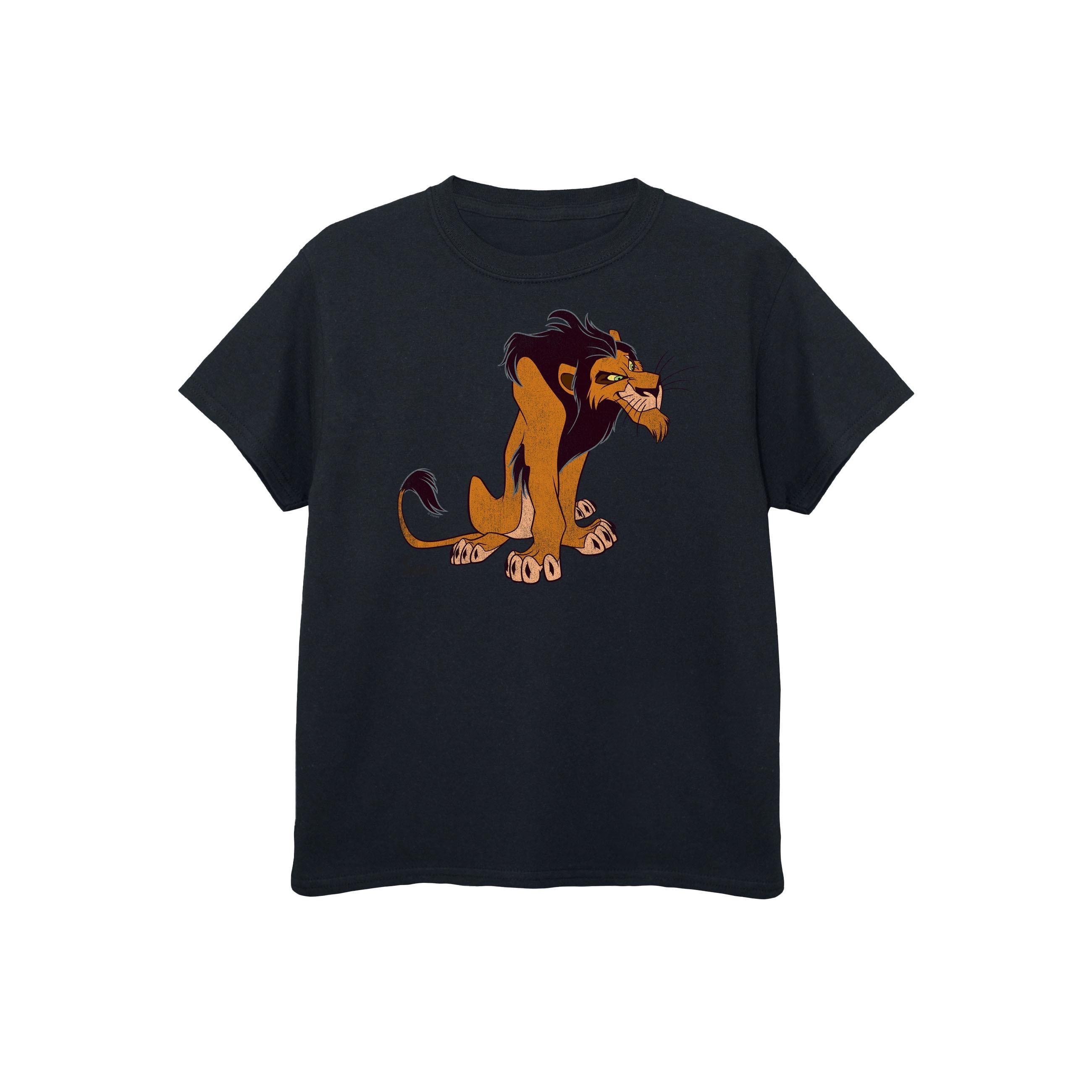 The Lion King Het klassieke Scar-katoenen T-shirt voor jongens van Lion King 5-6 Years zwart