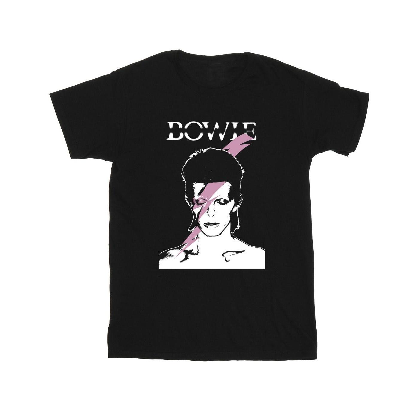 David Bowie jongens roze Flash T-shirt 9-11 Years zwart