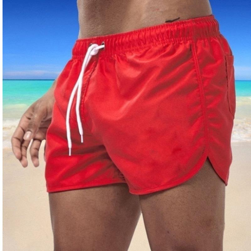 Milost Zomer sneldrogende zwembroek voor heren, sportbroek, badmode, strandshort, joggingshort XL rood